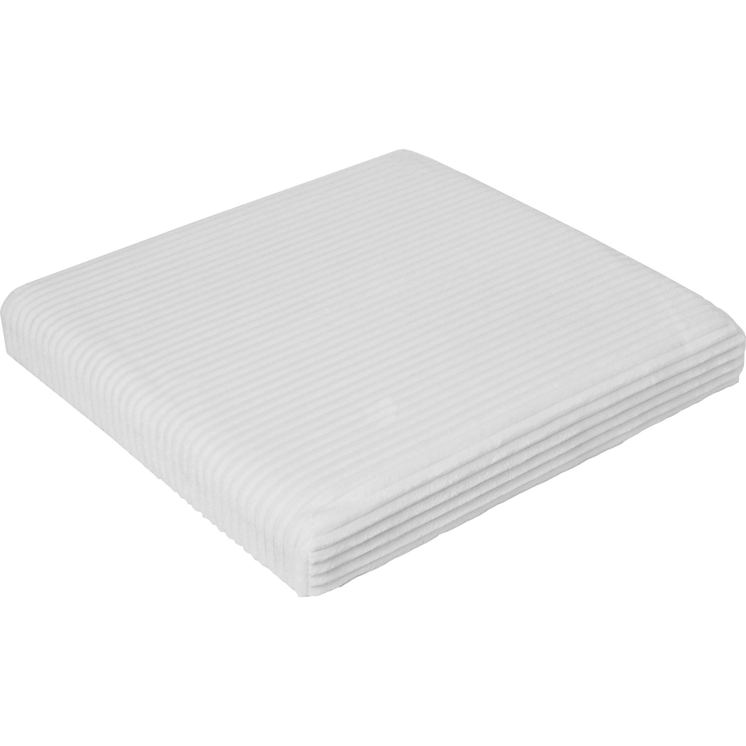 VESTIAMO CASA - Pouf Contenitore richiudibile Velluto Rigato Bianco - h40x40x40 cm